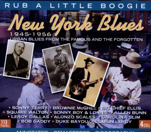 CD cover for "New York Blues 1945-1956" featuring vintage photos of blues musicians.