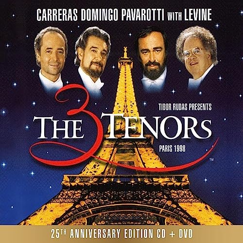 The Three Tenors – Pavarotti, Domingo, Carreras – with the Eiffel Tower.