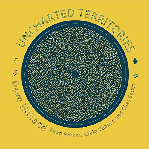 CD cover for Dave Holland’s “Uncharted Territories” with abstract blue design.