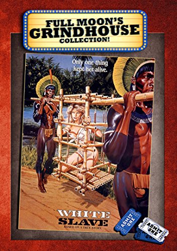 DVD cover for "White Slave" depicts a woman held captive by two men.