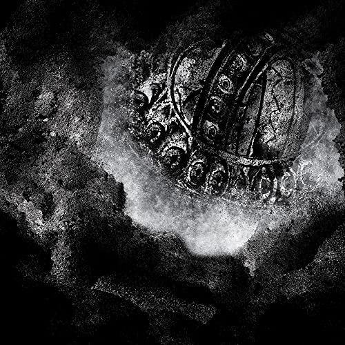 Black and white abstract album art with a central, ornate circular design.