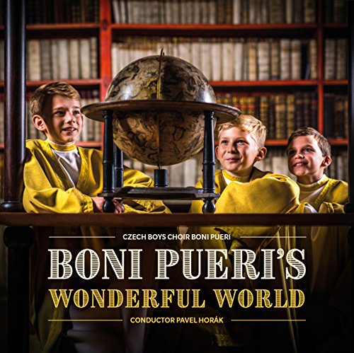 CD cover featuring four boys in yellow robes with a vintage globe.