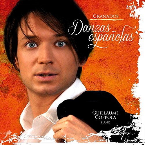 CD cover: portrait of pianist Guillaume Coppola with orange background.