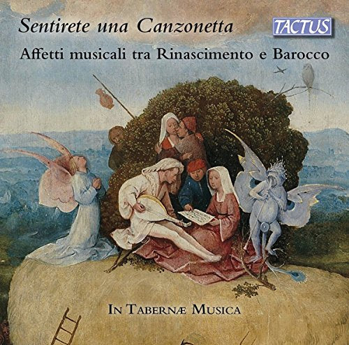 CD cover: Renaissance painting of angels and figures around a tree.