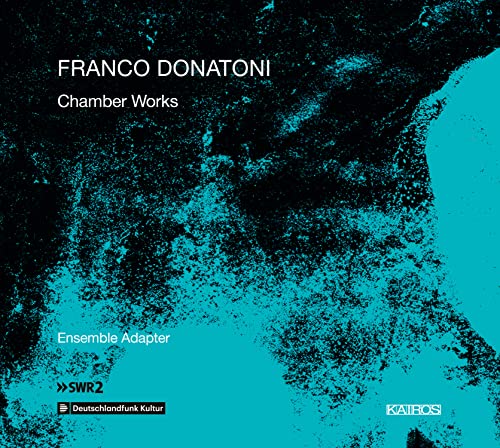 CD cover for Franco Donatoni’s “Chamber Works” with abstract blue texture.