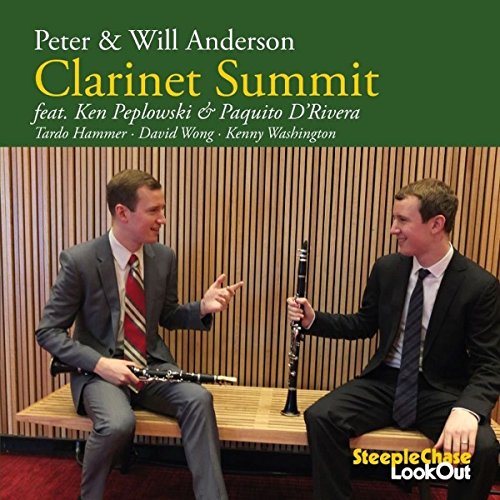 CD cover featuring two men with clarinets seated against a wood wall.