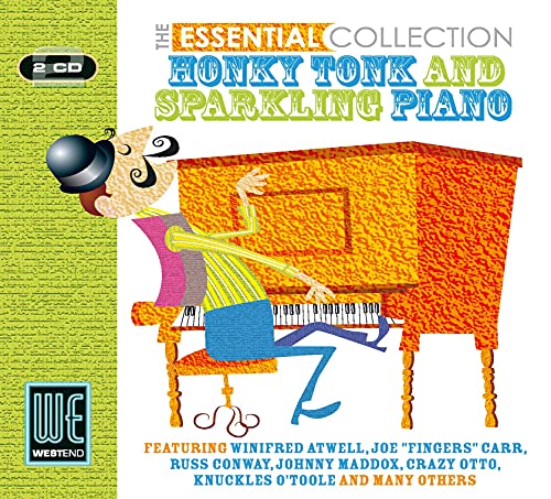 CD cover: illustrated piano player with text “Honky Tonk & Sparkling Piano”.