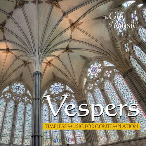 CD cover: Gothic cathedral interior with stained glass and the word "Vespers".