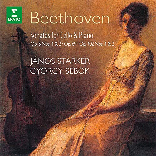 CD cover: portrait of a woman with a cello, text “Beethoven” and “János Starker”.