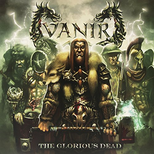 Album cover for Vanir - The Glorious Dead, featuring warriors and dragons.