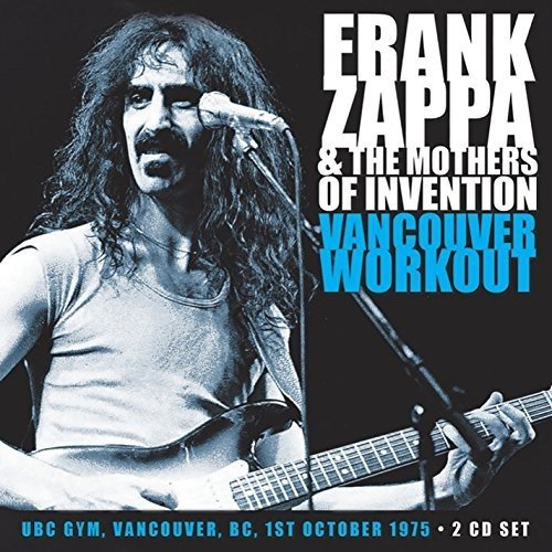Frank Zappa performing with a guitar and microphone, album cover art.