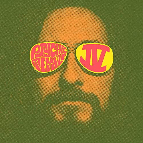 Close-up of a man with sunglasses displaying "Psychic Temple - IV" text.