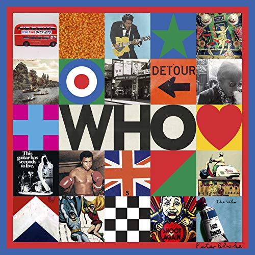 The Who album cover: a colorful grid of pop culture images and text.