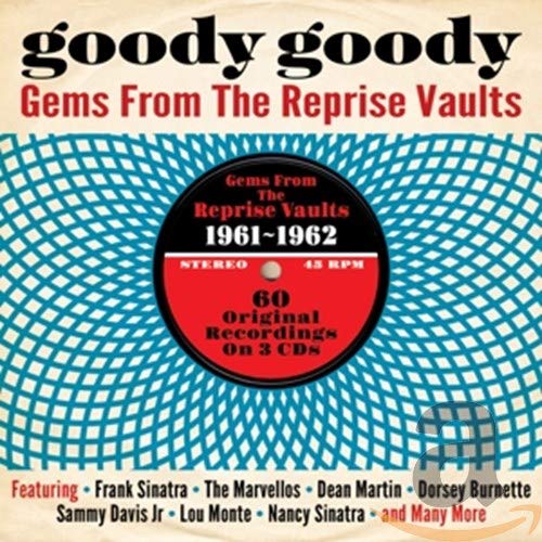 Album cover for Goody Goody featuring a vinyl record graphic on a blue background.