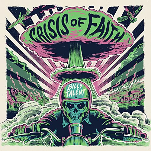 Billy Talent “Crisis of Faith” CD cover with a skull riding a motorcycle.