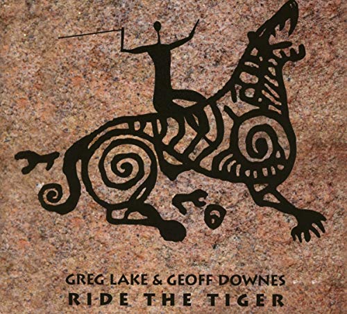 CD cover: stylized black and red illustration of a figure riding a tiger.