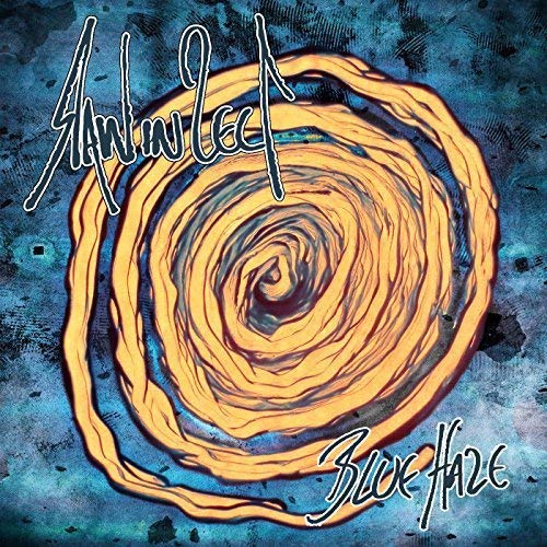 CD cover for Raw In Sect’s “Blue Haze” featuring a spiral design.