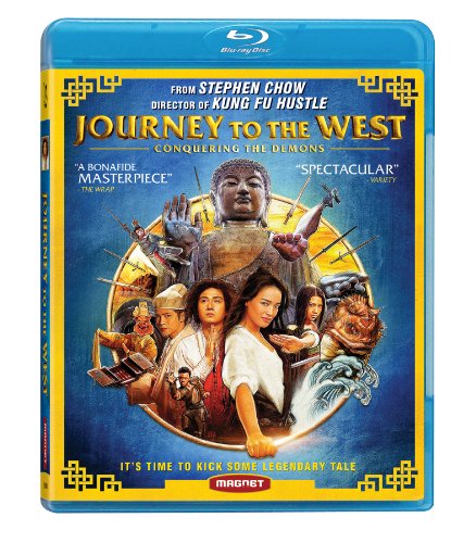 Journey to the West" Blu-ray cover featuring Buddha and film characters.