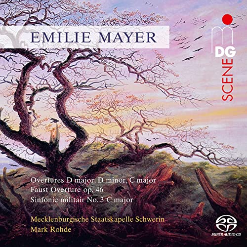 CD cover featuring a painting of gnarled trees and birds at sunset.