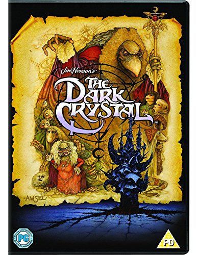 DVD cover for "The Dark Crystal" featuring fantasy creatures and a crystal.