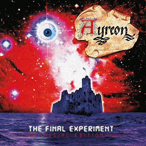 Ayreon album cover: eye, castle, and swirling nebula in vibrant colors.