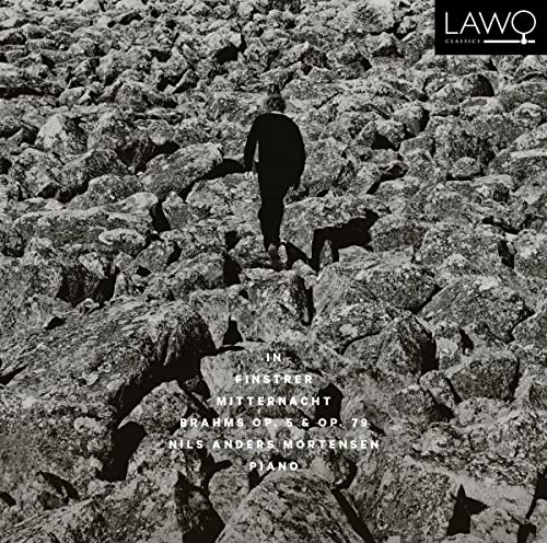 CD cover: Silhouette walking on rocky terrain, text “Brahms” and artist name.