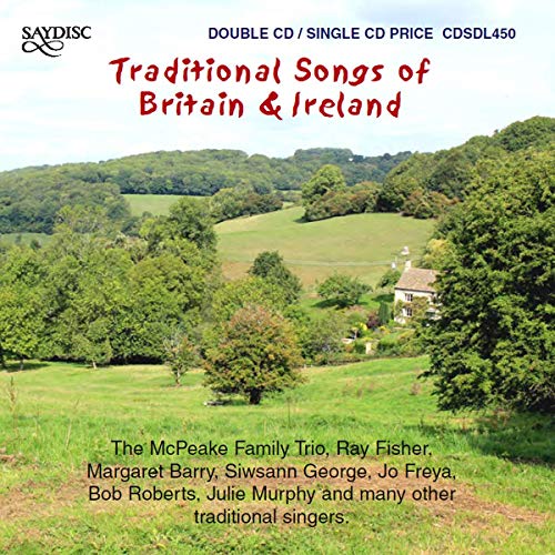 CD cover for “Traditional Songs of Britain & Ireland” with a rural landscape.