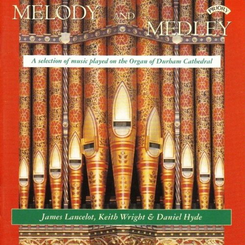 CD cover featuring organ pipes, red background, and text "Melody And Medley".