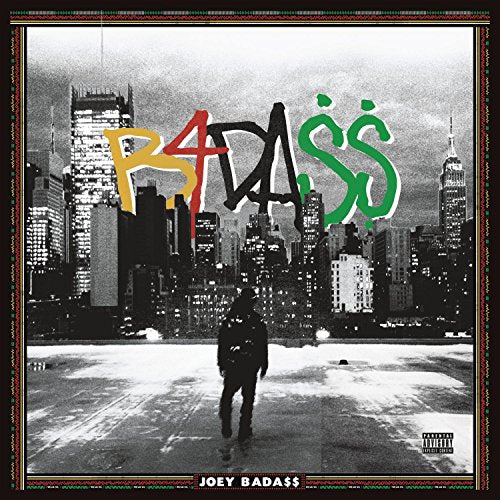 Album cover for Joey Bada$$’s “B4.Da.$$” featuring a cityscape and lone figure.