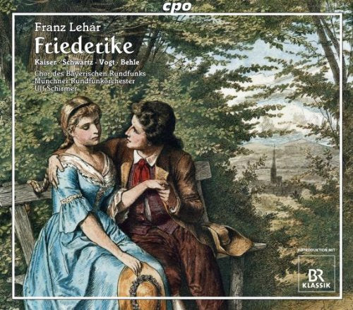 CD cover: couple seated on a bench with a landscape background.