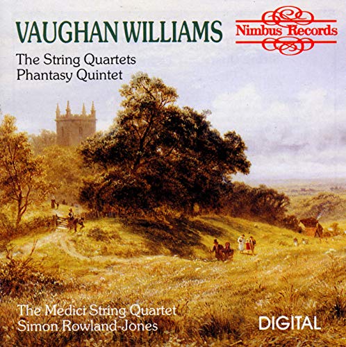 CD cover with a pastoral landscape painting and text: Vaughan Williams.