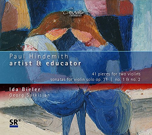 CD cover for Paul Hindemith’s music featuring abstract figures in blue tones.