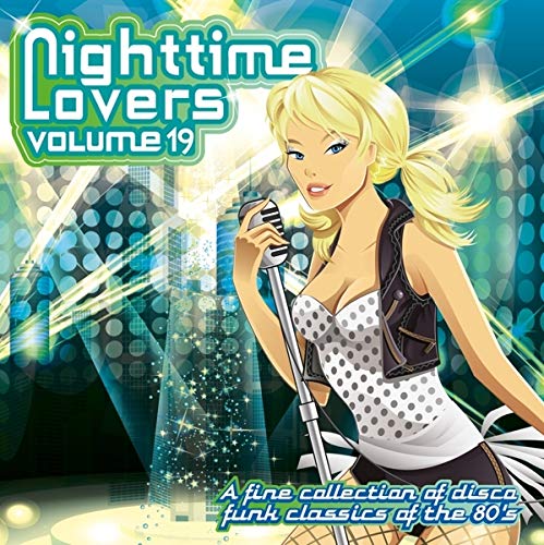 CD cover: blonde singer with microphone, disco lights, and text.