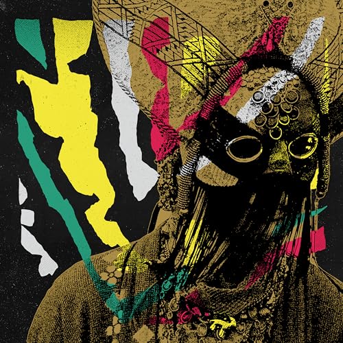 CD cover art featuring a masked figure with horns and abstract shapes.