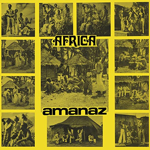 Yellow vinyl album cover with a collage of African people and huts.