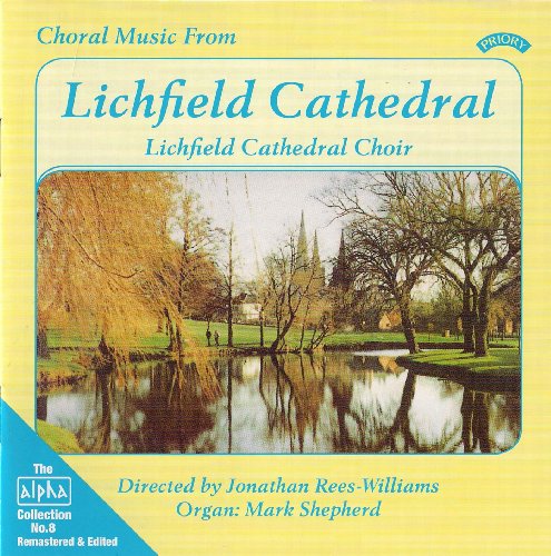 CD cover: Lichfield Cathedral reflected in water, choral music title.