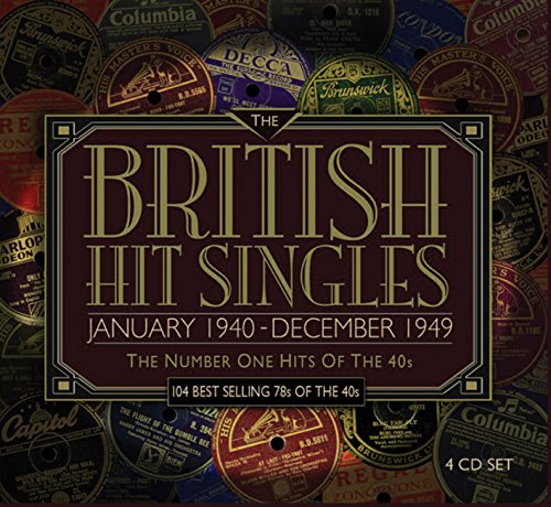 CD cover for “British Hit Singles 1940-1949” featuring vintage record labels.