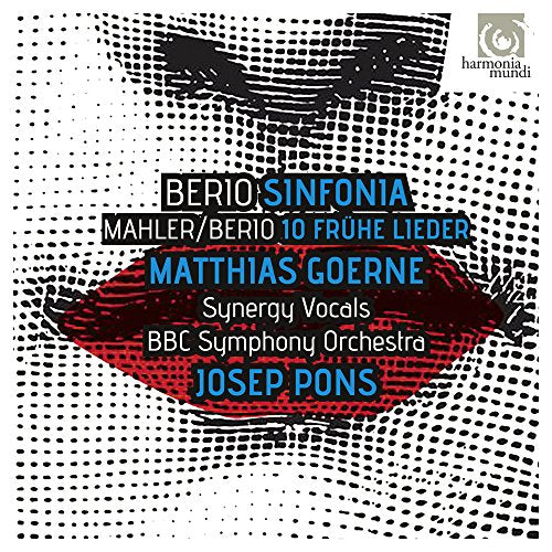CD cover featuring abstract red and white design with text: Berio, Mahler, Goerne.