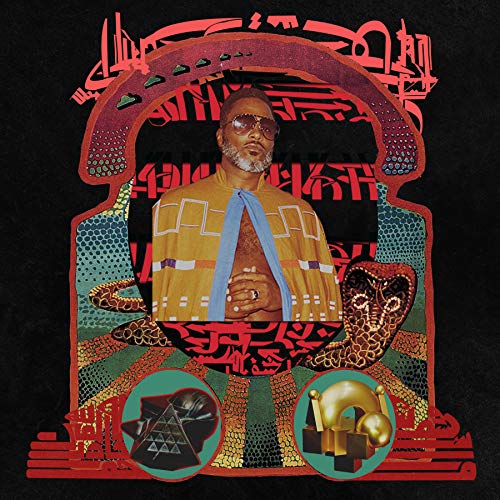 Album cover for Shabazz Palaces featuring a portrait with ornate, colorful design.