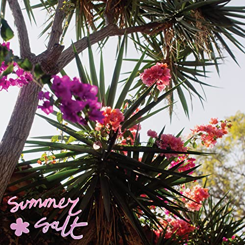 Floral album cover with pink and red bougainvillea against a bright sky.