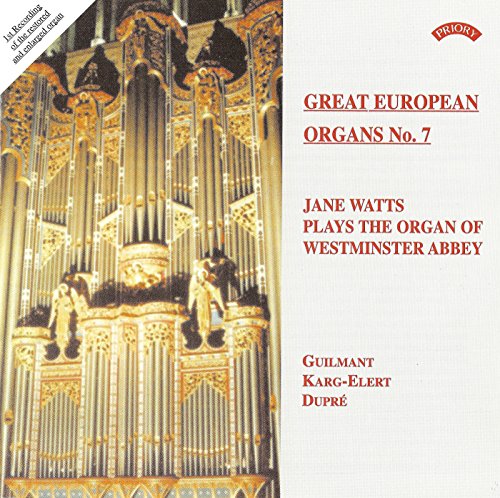 CD cover: Westminster Abbey organ pipes with text and figures.