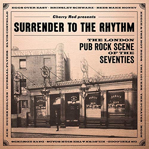 CD cover for "Surrender To The Rhythm" featuring a London pub scene.