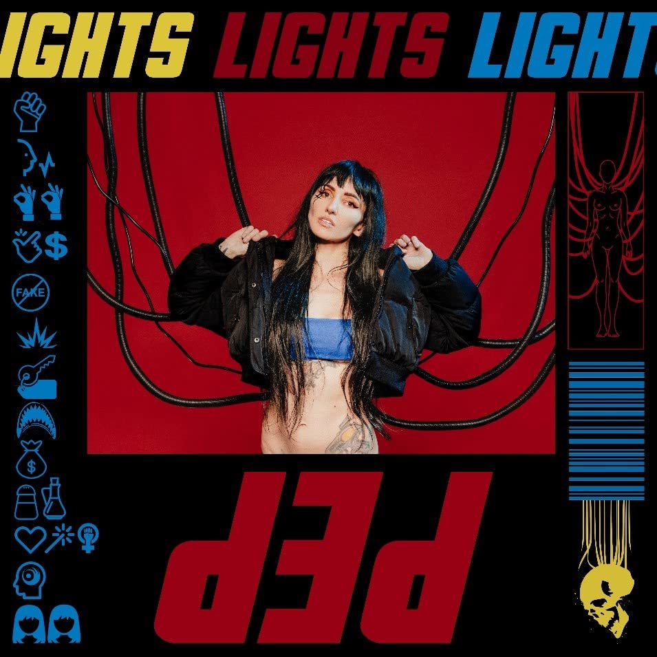 CD cover for “Lights” by dEd, featuring a woman in a jacket.