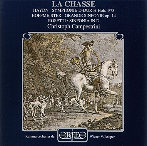 CD cover: 18th-century hunting scene with a rider and dogs.