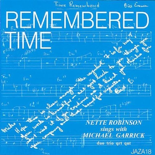 CD cover: blue background with sheet music and handwritten text, "Remembered Time".