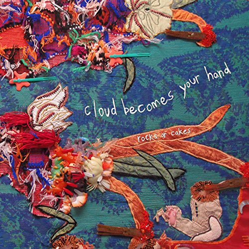 CD cover with colorful, textured fabric collage and handwritten text.