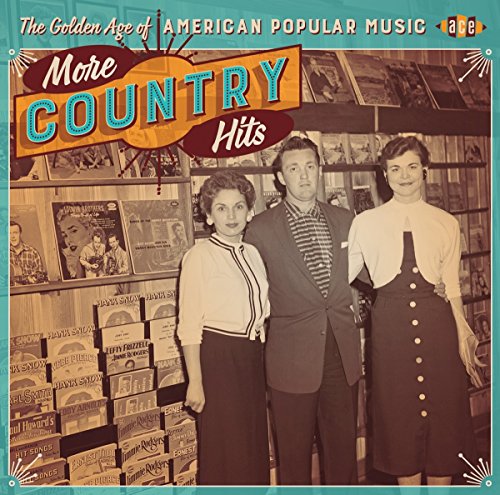 CD cover: vintage photo of country musicians with record displays.