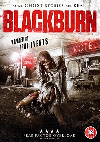 Blackburn" DVD cover: distressed woman and injured person in front of a motel.