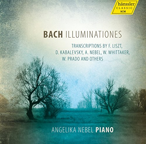 CD cover for Angelika Nebel’s “Bach Illuminations” with a winter landscape.