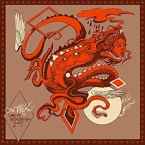 Red and brown album cover featuring a dragon and a woman’s face.